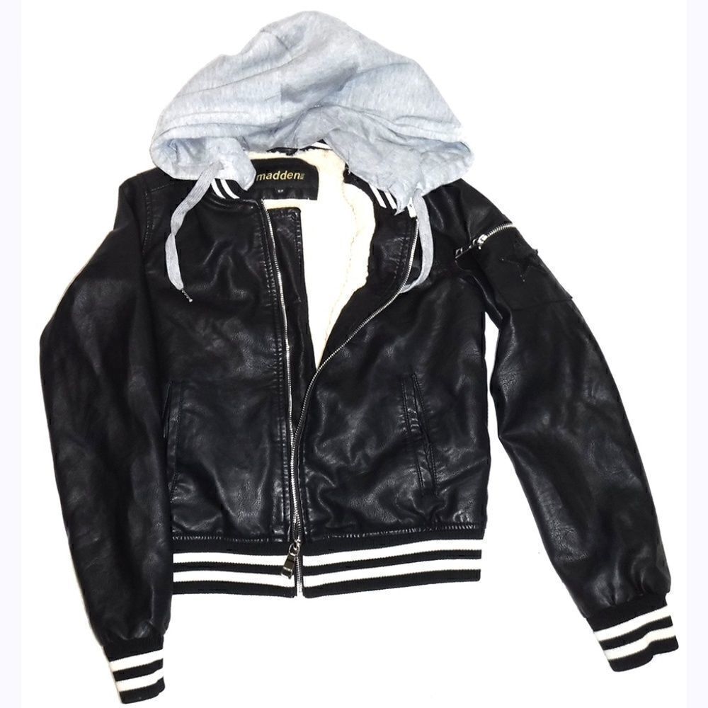Madden black sequin star puffy jacket